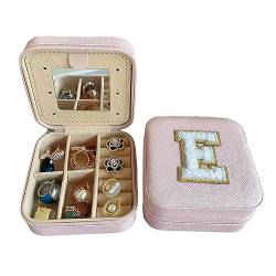 WERNZATT-Small Jewellery Organizer Mini Portable Monogrammed Organizer Geschenk für Mädchen Ohrringe Halsketten Armbänder (E, 10 * 10 * 5cm/3.94 * 3.94 * 1.97inches) von WERNZATT