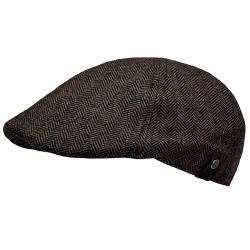 WEROR Herren Flatcap Schirmmütze Schiebermütze Cap Mütze Fischgrät WEROR-405.1 (54-55, Braun) von WEROR