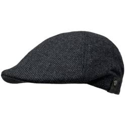 WEROR Herren Flatcap Schirmmütze Schiebermütze Mütze Cap Fischgrät WEROR-406.1 (56-57, Schwarz) von WEROR