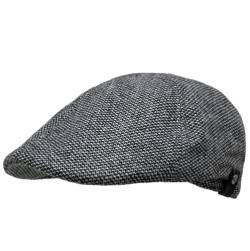 WEROR Herren Flatcap Schirmmütze Schiebermütze Mütze Cap Fischgrät WEROR-406.1 (58-59, Grau) von WEROR