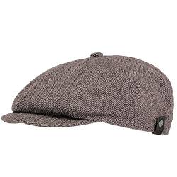 WEROR Herren Schiebermütze Flatcap Cap Mütze Fischgrät WEROR-322.1 (56-57, Cappuccino) von WEROR