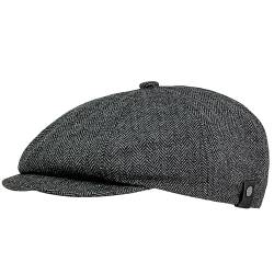 WEROR Herren Schiebermütze Flatcap Cap Mütze Fischgrät WEROR-322.1 (58-59, Grau) von WEROR