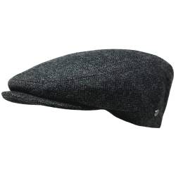 WEROR Herren Schiebermütze Flatcap Schirmmütze Cap Mütze Fischgrät WEROR-380.1 (57, Anthrazit) von WEROR