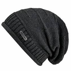 WEROR Herren & Damen Beanie Strickmütze Longbeanie Mütze WEROR-391.1 (Einheitsgröße, Dunkelgrau) von WEROR