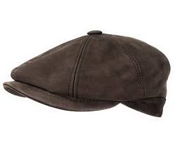 WEROR Herren & Damen Schiebermütze aus Leder Flatcap Schirmmütze Mütze WEROR-263.1 (55, Braun) von WEROR