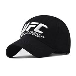 Baseball Cap Unisex U.F.C Baseball Mütze, Stickerei Washed Denim Trucker Cap-Black||1 Piece von WERUN