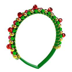 WERVOT Weihnachtsglocken-Stirnband, rot und grün, süß für Erwachsene und Kinder zum Tragen Sonnenblumen Haarschmuck (Green, A) von WERVOT