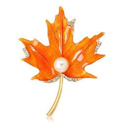 WESDOO Anstecknadel Damen Brosche Frauen Brosche Broschen für Frauen Vintage Kristall Brosche Vintage Broschen für Frauen Breastpin Broschen Vintage Brosche orange von WESDOO