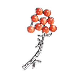 WESDOO Pins Broschen für Kleidung Damen Broschen Große Sicherheitsnadeln Mode-Brosche Vintage Broschen für Frauen Legierung Brosche Emaille-Brosche orange von WESDOO