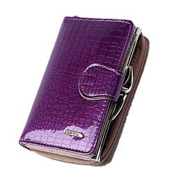 Geldbeutel Damen lang portmonee Damen Gross Frauen Brieftaschen und Kupplungen Damen Kupplungen Geldbörsen spätestens Damenbrieftasche Purple von WESEEDOO