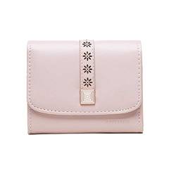 Portemonnaie Damen klein Geldbeutel Frauen klein Taschengeldbörse für Frauen Lederhandtasche für Damen Brieftasche für Frauen Geldbörse für Damen pink von WESEEDOO