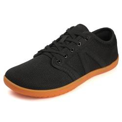 WESHIRUN Herren Breit Minimalistische Barfußschuhe Minimalistische Schuhe für Männer Trail Runner Sneakers, Schwarz, 43 EU von WESHIRUN
