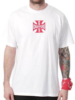 WCC - White Red Iron Cross Tee - TS Größe L von WEST COAST CHOPPERS