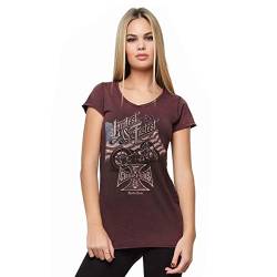 WEST COAST CHOPPERS Damen T-Shirt Loudest and Fastest Red Stone Wine, Größe:L, Farbe:Retro Stone Wine von WEST COAST CHOPPERS