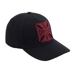 WEST COAST CHOPPERS - WCC Red Cross Roundbill Snapback Cap - Schwarz Farbe Schwarz, Größe One Size von WEST COAST CHOPPERS