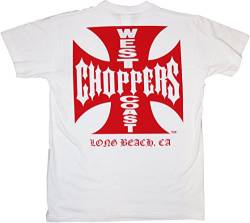 WEST COAST CHOPPERS WCC T-Shirt Iron Cross Red Logo White-L von WEST COAST CHOPPERS