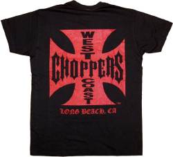 WEST COAST CHOPPERS WCC T-Shirt Iron Cross Red Logo schwarz-S von WEST COAST CHOPPERS