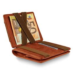 WEST - Magic Wallet (Klassiker) mit großes Münzfach - inklusive edler Geschenkbox - Geldbeutel mit Münzfach - Der perfekte Begleiter für unterwegs - RFID Datenschutz (Ruby) von WEST