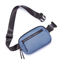 WESTBRONCO Bauchtaschen für Damen und Herren, Gürteltasche mit 4 Reißverschlusstaschen, modische Hüfttaschen, leichte Crossbody-Taschen mit verstellbarem Riemen für Workout/Laufen/Wandern, A-blau, von WESTBRONCO