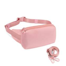 WESTBRONCO Bauchtaschen für Damen und Herren, Gürteltasche mit 4 Reißverschlusstaschen, modische Hüfttaschen, leichte Crossbody-Taschen mit verstellbarem Riemen für Workout/Laufen/Wandern, C-pink, von WESTBRONCO