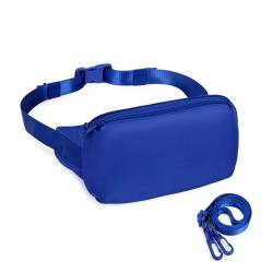 WESTBRONCO Bauchtaschen für Damen und Herren, Gürteltasche mit 4 Reißverschlusstaschen, modische Hüfttaschen, leichte Umhängetasche mit verstellbarem Riemen für Workout/Laufen/Wandern, C-Blau, Small, von WESTBRONCO