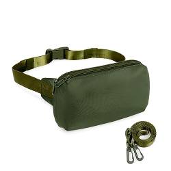WESTBRONCO Bauchtaschen für Damen und Herren, Gürteltasche mit 4 Reißverschlusstaschen, modische Hüfttaschen, leichte Umhängetasche mit verstellbarem Riemen für Workout/Laufen/Wandern, C-grün, Small, von WESTBRONCO
