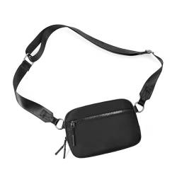 WESTBRONCO Damen Crossbody Handtaschen mit Verstellbarem Riemen Kleine Crossbody Taschen für Frauen Mode Schultertaschen, Schwarz von WESTBRONCO