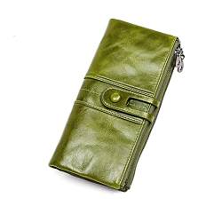 WESTCH Herren-Geldbörsen, Langer Reißverschluss, echtes Leder, männliche Clutch-Taschen mit Handyhalter, Kartenhalter, Geldbörse (Farbe: A, Größe: 20,8 x 10 cm) von WESTCH