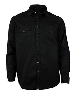 WESTERN-SPEICHER Freizeit Jeans Hemd Herren Baumwolle schwarz Druckknöpfe in Hemdfarbe Größe L von WESTERN-SPEICHER