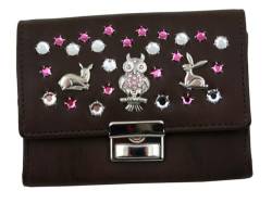 WESTERN-SPEICHER Geldbörse Leder Strass Swarovski-Elements Braun BB172b von WESTERN-SPEICHER