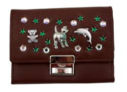 WESTERN-SPEICHER Geldbörse Leder Strass Swarovski-Elements Braun BB173b von WESTERN-SPEICHER