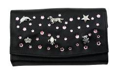 WESTERN-SPEICHER Große Geld Börse Portemonnaie Leder Strass Swarovski Elements Lilli 201 von WESTERN-SPEICHER