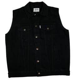 WESTERN-SPEICHER Jeansweste Bull Herren Denim Biker Weste Kutte schwarz Größe S von WESTERN-SPEICHER