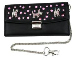 WESTERN-SPEICHER Kellnerbörse Portemonnaie Leder Strass Swarovski Elements Schwarz Lea 159 von WESTERN-SPEICHER