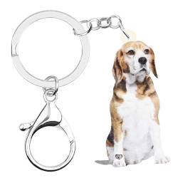 WEVENI Acryl niedlich Beagle Hund Schlüsselanhänger Zubehör für Frauen Mädchen Tasche Auto Charms (Beagle C) von WEVENI JEWELRY