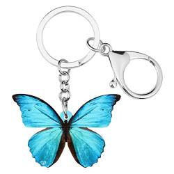WEVENI Cute Butterfly Schlüsselanhänger Acryl Schmetterling Schlüsselring Tasche Auto Zubehör Geschenke für Frauen Mädchen (Marine) von WEVENI JEWELRY