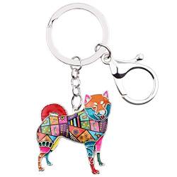 WEVENI Cute Emaille Shiba Inu Schlüsselanhänger Hund Zubehör Schmuck für Frauen Mädchen Damen Tasche Auto Brieftasche (Mehrfarbig) von WEVENI JEWELRY