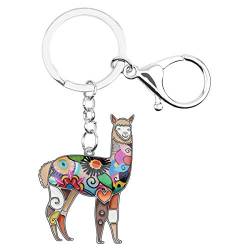 WEVENI Cute Lama Keychain Alpaka Schlüsselanhänger Mode Lama Geschenke für Damen Frauen Mädchen Lama Dekor Geldbörse Charms (Braun) von WEVENI JEWELRY