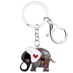 WEVENI Emaille Elefant Schlüsselanhänger Netter Elefanten Schlüsselring für Frauen Mädchen Tasche Auto Zubehör (Elefant B) von WEVENI JEWELRY