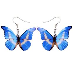 WEVENI Acryl Cute Schmetterling Ohrringe baumeln Insekt Charms Neuheit Geschenke Mode-Schmuck für Frauen Damen Mädchen (Marine) von WEVENI