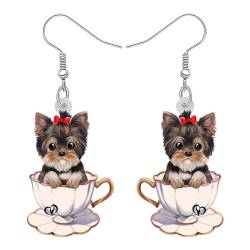 WEVENI Acryl Dalmatiner Hund Ohrringe Dangle Drop Welpe Haustier Schmuck Für Frauen Mädchen Geschenke (Teacup Yorkshire Terrier) von WEVENI