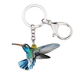 WEVENI Acryl Kolibri Schlüsselanhänger Vögel Schmuck Für Damen Frauen Mädchen Tasche Geldbeutel Auto Handtasche Charms (Blau) von WEVENI