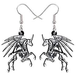 WEVENI Acryl-Ohrringe mit Totenkopf-Motiv, Einhorn-Design, Pferdeknochen, Modeschmuck für Frauen und Mädchen von WEVENI