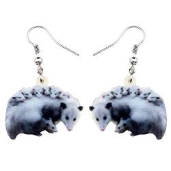 WEVENI Acryl Possum Ohrringe Opossum Dangle Neuheit Schmuck Für Frauen Mädchen Damen zierliches Geschenk (Grau) von WEVENI