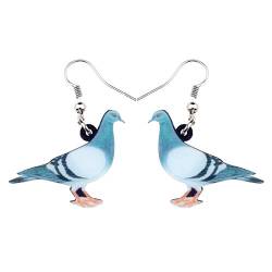 WEVENI Cute Acryl Grün Taube Ohrringe Vögel Schmuck für Damen Frauen Mädchen Charms Geschenke (Blau) von WEVENI
