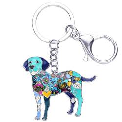 WEVENI Emaille Legierung Labrador Hund Schlüsselanhänger Zubehör Haustierschmuck Auto Brieftasche Charms Für Frauen Mädchen (Blau) von WEVENI