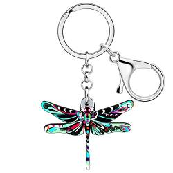 WEVENI Niedliche Libelle Geschenke für Frauen Mädchen Acryl Libelle Schlüsselanhänger Insekt Schlüsselanhänger Anhänger Charms Geldbörse Geldbörse Zubehör, Libelle E, W2L2 von WEVENI