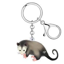 WEVENI Niedlicher Acryl-Opossum-Schlüsselanhänger, Opossum-Schlüsselanhänger, lustige Ratte, Charms, Schmuck für Frauen und Mädchen, Autotasche, Brieftasche, Zubehör, Opossum E, 41mm x 40mm von WEVENI