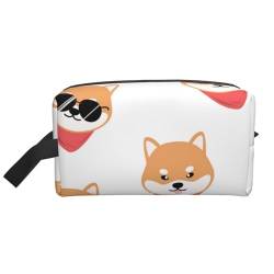 Hübscher Shiba Inu Hund, Make-up-Tasche, Kosmetiktasche, tragbare Reise-Kulturtasche, Make-up-Tasche, Organizer von WEVFGHI