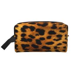Tierische Leopardenhaut, Make-up-Tasche, Kosmetiktasche, tragbare Reise-Kulturtasche, Make-up-Tasche, Organizer von WEVFGHI